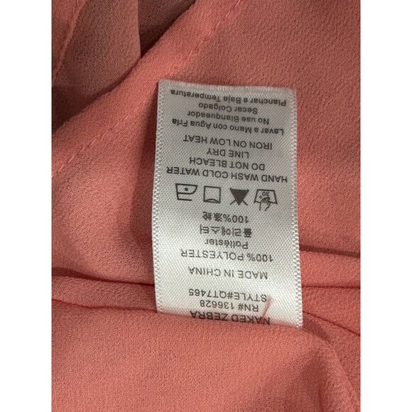 Naked Zebra Pink Crochet Lace V Neck Spaghetti Strap Tank Top Sz Small - Picture 6 of 9